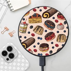 Seamless-pattern-with-sweet-cakes-berries Wireless Fast Charger(black) by Amaryn4rt