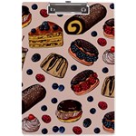 Seamless-pattern-with-sweet-cakes-berries A4 Acrylic Clipboard Front