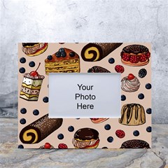 Seamless-pattern-with-sweet-cakes-berries White Tabletop Photo Frame 4 x6  by Amaryn4rt