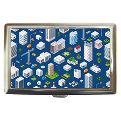 Isometric-seamless-pattern-megapolis Cigarette Money Case by Amaryn4rt