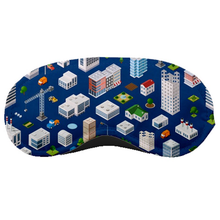 Isometric-seamless-pattern-megapolis Sleep Mask