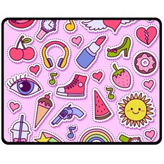 Fashion-patch-set Two Sides Fleece Blanket (medium) by Amaryn4rt