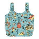 Seamless-pattern-musical-instruments-notes-headphones-player Full Print Recycle Bag (L) Front