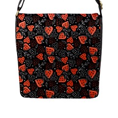 Seamless-vector-pattern-with-watermelons-hearts-mint Flap Closure Messenger Bag (l) by Amaryn4rt