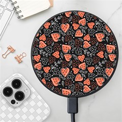 Seamless-vector-pattern-with-watermelons-hearts-mint Wireless Fast Charger(black) by Amaryn4rt