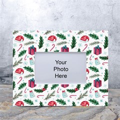 Christmas-background White Tabletop Photo Frame 4 x6  by Amaryn4rt