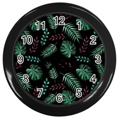 Seamless Bakery Vector Pattern Wall Clock (black) by Amaryn4rt