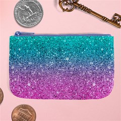 Pink And Turquoise Glitter Large Coin Purse by Sarkoni