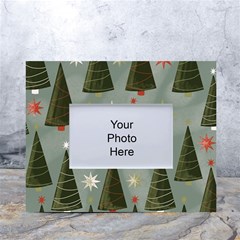 Christmas Trees Pattern Wallpaper White Tabletop Photo Frame 4 x6  by Pakjumat