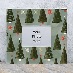 Christmas Trees Pattern Wallpaper White Wall Photo Frame 5  X 7  by Pakjumat