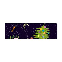 House Tree Man Moon Night Stars Sticker (bumper) by Pakjumat