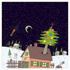 House Tree Man Moon Night Stars Lightweight Scarf  by Pakjumat