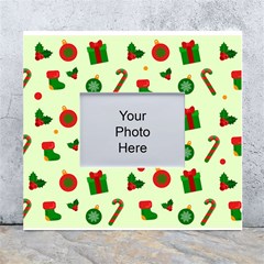 Festive Background Holiday Background White Wall Photo Frame 5  X 7  by Pakjumat