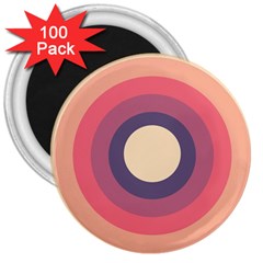 Circles Pattern Bullseye Cream 3  Magnets (100 Pack) by Pakjumat