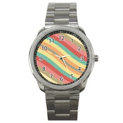 Pattern Design Abstract Pastels Sport Metal Watch by Pakjumat