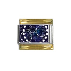 Continents Stars Networks Internet Gold Trim Italian Charm (9mm) by Pakjumat