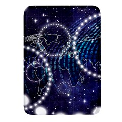 Continents Stars Networks Internet Rectangular Glass Fridge Magnet (4 Pack) by Pakjumat