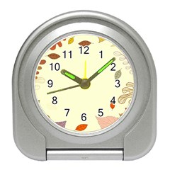 Autumn Border Frame Background Travel Alarm Clock by Pakjumat