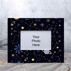 Starry Night  Space Constellations  Stars  Galaxy  Universe Graphic  Illustration White Tabletop Photo Frame 4 x6  by Pakjumat