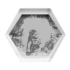 The Cosmonaut Galaxy Art Space Astronaut Hexagon Wood Jewelry Box by Pakjumat