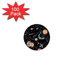 Animals Galaxy Space 1  Mini Buttons (100 Pack)  by Pakjumat