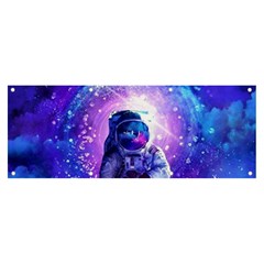 The Cosmonaut Galaxy Art Space Astronaut Banner And Sign 8  X 3  by Pakjumat