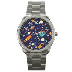 Space Galaxy Planet Universe Stars Night Fantasy Sport Metal Watch by Pakjumat