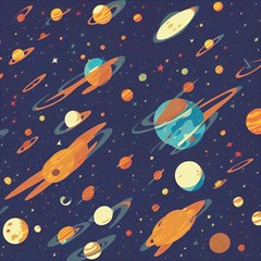 Space Galaxy Planet Universe Stars Night Fantasy Play Mat (square) by Pakjumat