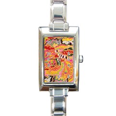 Fantasy Psychedelic Surrealism Trippy Rectangle Italian Charm Watch by Modalart