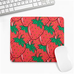 Texture Sweet Strawberry Dessert Food Summer Pattern Large Mousepad by Sarkoni