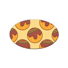 Takoyaki Food Seamless Pattern Sticker Oval (100 Pack) by Sarkoni