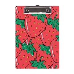 Texture Sweet Strawberry Dessert Food Summer Pattern A5 Acrylic Clipboard by Sarkoni