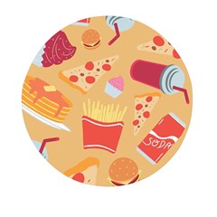 Fast Junk Food  Pizza Burger Cool Soda Pattern Mini Round Pill Box (pack Of 5) by Sarkoni