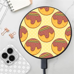 Takoyaki Food Seamless Pattern Wireless Fast Charger(black) by Sarkoni