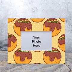 Takoyaki Food Seamless Pattern White Tabletop Photo Frame 4 x6  by Sarkoni