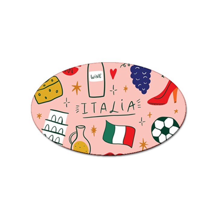 Food Pattern Italia Sticker Oval (100 pack)