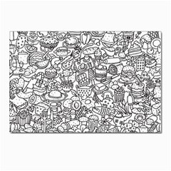 Food Doodle Pattern Postcards 5  X 7  (pkg Of 10) by Sarkoni