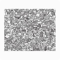 Food Doodle Pattern Small Glasses Cloth by Sarkoni