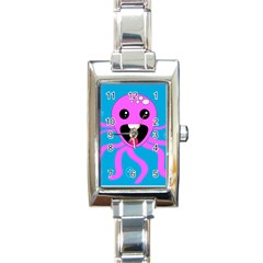 Bubble Octopus Copy Rectangle Italian Charm Watch by Dutashop