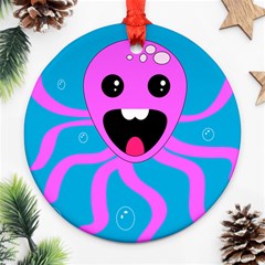 Bubble Octopus Copy Round Ornament (two Sides) by Dutashop