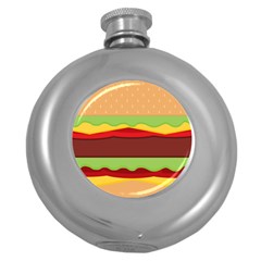 Cake Cute Burger Round Hip Flask (5 Oz) by Dutashop