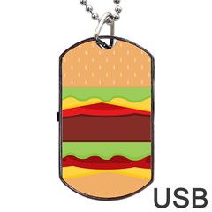 Cake Cute Burger Dog Tag Usb Flash (one Side) by Dutashop