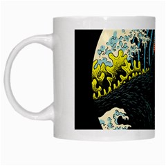 Retro Wave Kaiju Godzilla Japanese Pop Art Style White Mug by Modalart