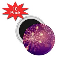 Fireworks On A Purple With Fireworks New Year Christmas Pattern 1 75  Magnets (10 Pack)  by Sarkoni