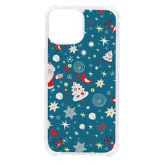 Christmas Pattern Santa Blue Iphone 13 Mini Tpu Uv Print Case by Sarkoni