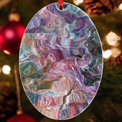 Blended Waves Uv Print Acrylic Ornament Oval by kaleidomarblingart