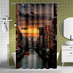 River Buildings City Urban Shower Curtain 48  X 72  (small)  by Sarkoni