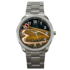 Vineyard Agriculture Farm Autumn Sport Metal Watch by Sarkoni