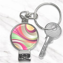 Abstract Colorful Background Wavy Nail Clippers Key Chain by Amaryn4rt