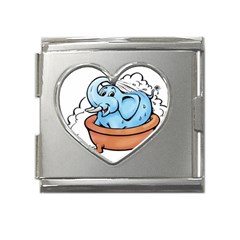 Elephant Bad Shower Mega Link Heart Italian Charm (18mm) by Amaryn4rt